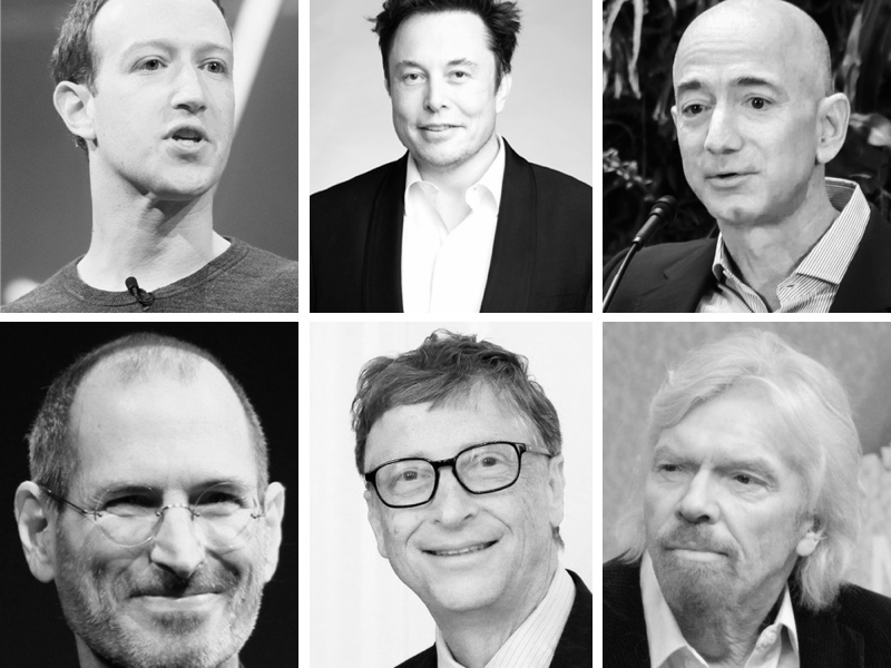 A collage of legendary entrepreneurs of the last 40 years